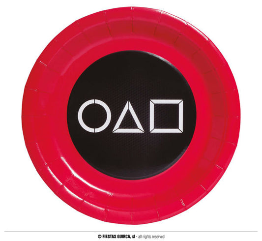 Set Festa Squid Game Compleanno – Kit Tavola con Piatti 23 cm, Bicchieri 266 ml, Tovaglioli 33x33 cm e Tovaglia 137x274 cm Decorazioni Party a Tema