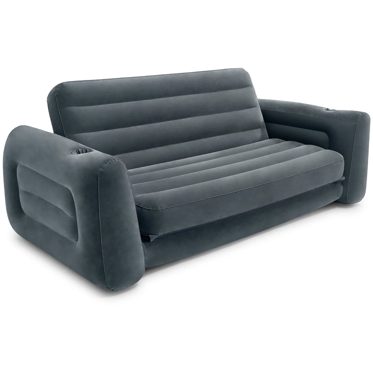 Divano Letto Gonfiabile 2 in 1 Intex – Trasformabile per 2 Persone – 203x224 cm – con Porta Bicchieri