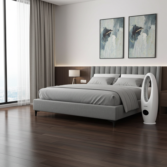 Ventilatore a Torre Senza Pale Fan Plus-White 45W – Touch, Telecomando, Timer 8h