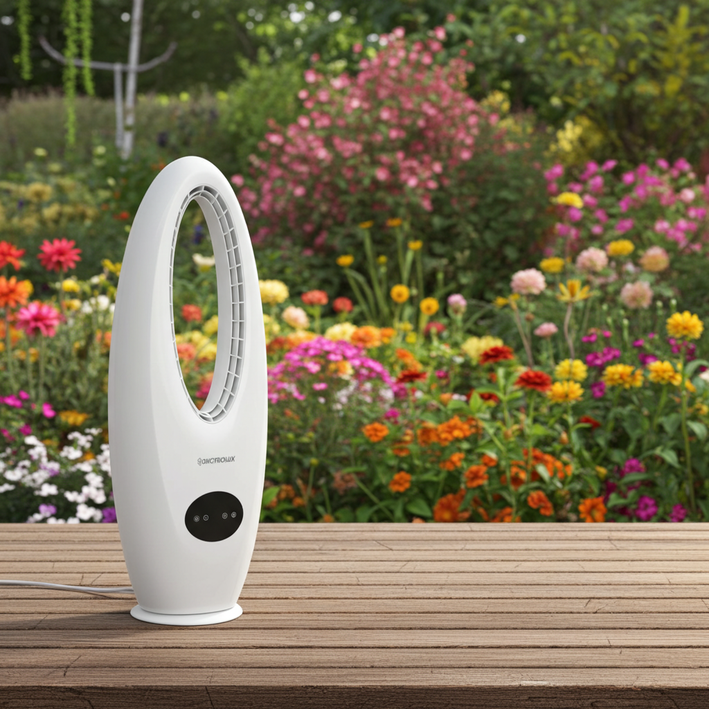Ventilatore a Torre Senza Pale Fan Plus-White 45W – Touch, Telecomando, Timer 8h