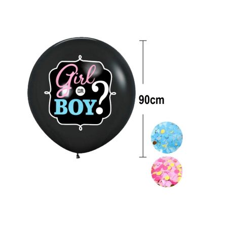 PALLONCINO per FESTA Gender Reveal BOY or GIRL Con Coriandoli - dimensioni 45 e 90 cm