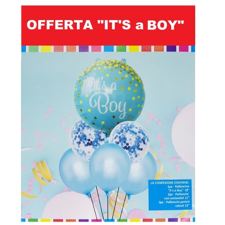SET PALLONCINI It's BOY or GIRL per FESTA Gender Reveal - in Mylar e Lattice - Pezzi 6
