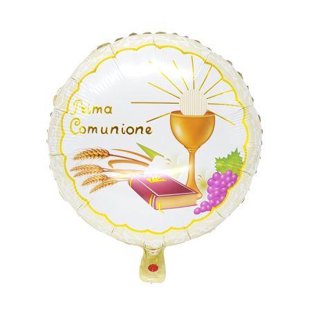 PALLONCINO per FESTA Prima COMUNIONE in Mylar - Ø 45 cm - DISPONIBILI vari modelli