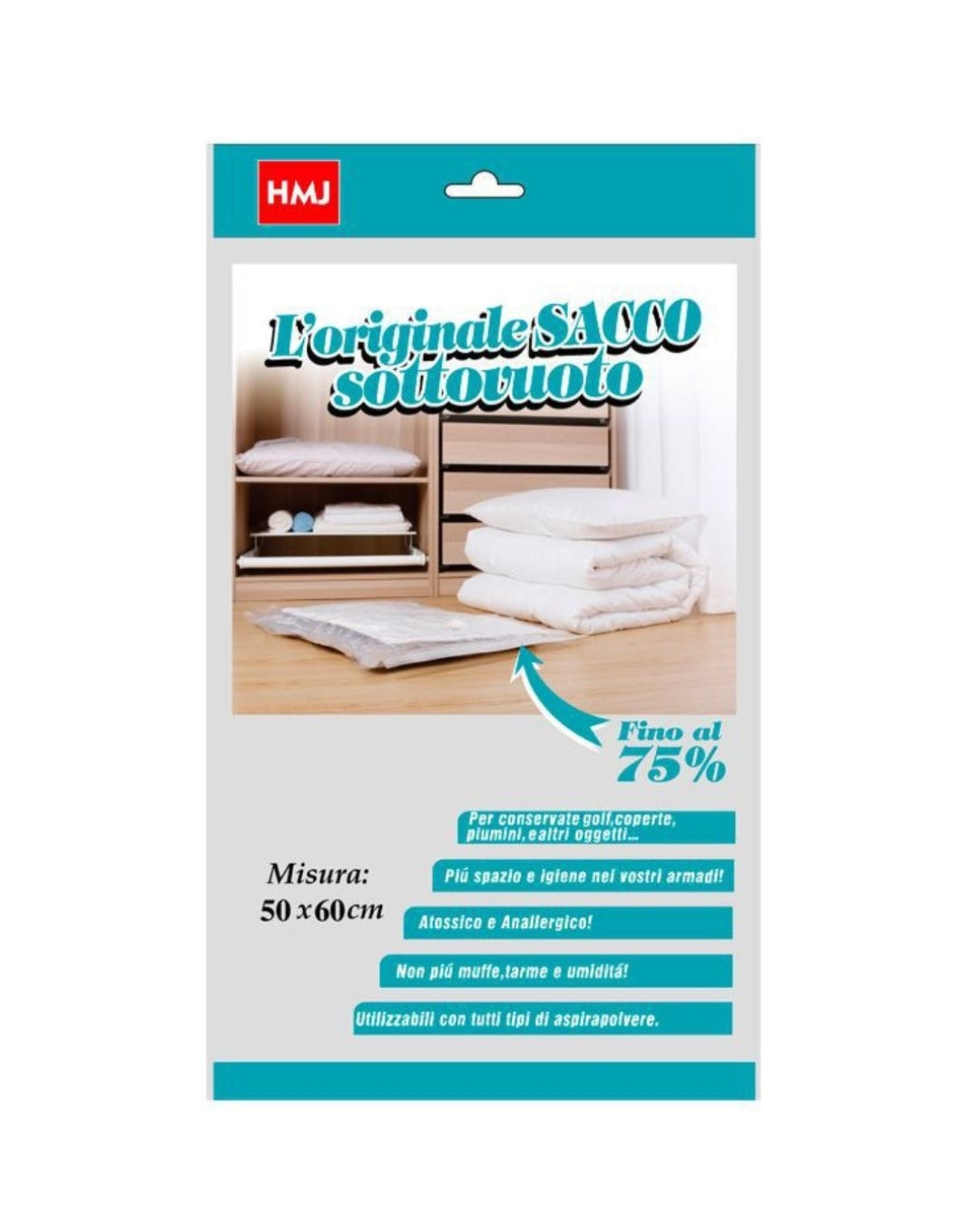 Sacco Sottovuoto Salvaspazio per Abiti, Coperte e Piumoni