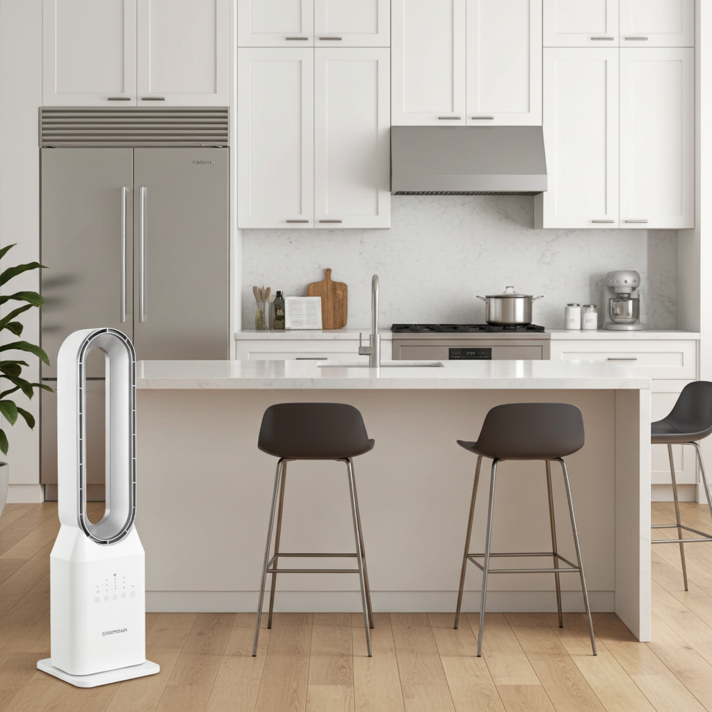 Ventilatore a Torre Senza Pale DICROLUX – Silenzioso, 3 Velocità, Timer, Telecomando