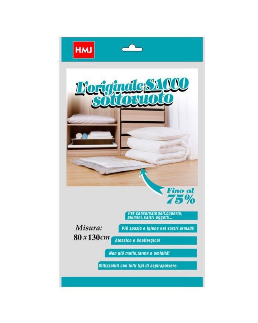 Sacco Sottovuoto Salvaspazio per Abiti, Coperte e Piumoni