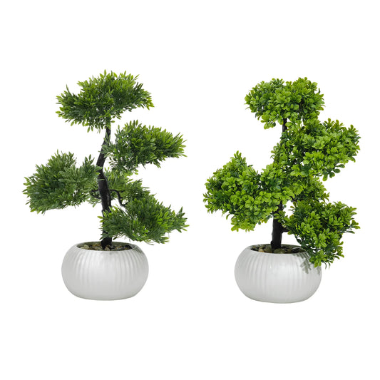 Bonsai Artificiale con Vaso in Ceramica H40 cm – Pianta Decorativa Realistica da Interno
