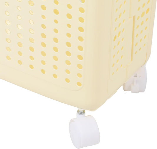 Cesto Portabiancheria Pieghevole con Ruote 45cm – Cesta Lavanderia Salvaspazio con Manici, Design Traspirante, Contenitore Bucato per Casa Bagno Camera