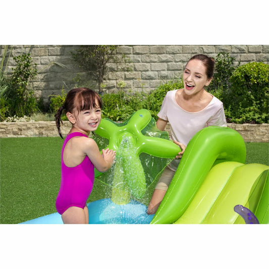Parco Giochi Gonfiabile Acquario con Scivolo e Spruzzatore – 239x206 cm