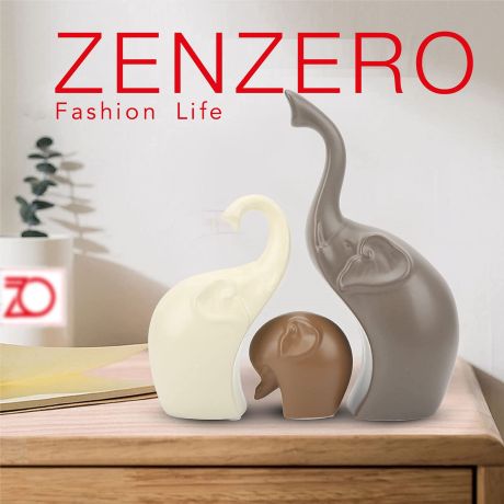 Tris di Statua Elefanti Portafortuna