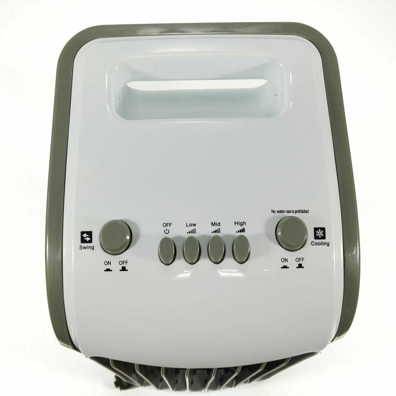 raffrescatore portatile 80w con serbatoio 4l e funzione swing raffrescatore evaporativo con 2 ice box inclusi su ruote dettaglio pannello comandi raffrescatore portatile 3 velocità vista laterale raffrescatore compatto dimensioni 58x25x26 cm raffrescament