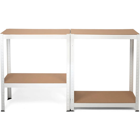 Scaffale Multiuso Bianco 4 Ripiani in Metallo e MDF – 173x75x30 cm, Portata 400 kg