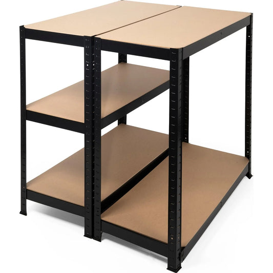 Scaffale in Metallo Nero con 5 Ripiani in MDF – Portata 875 kg – 180x90x40 cm