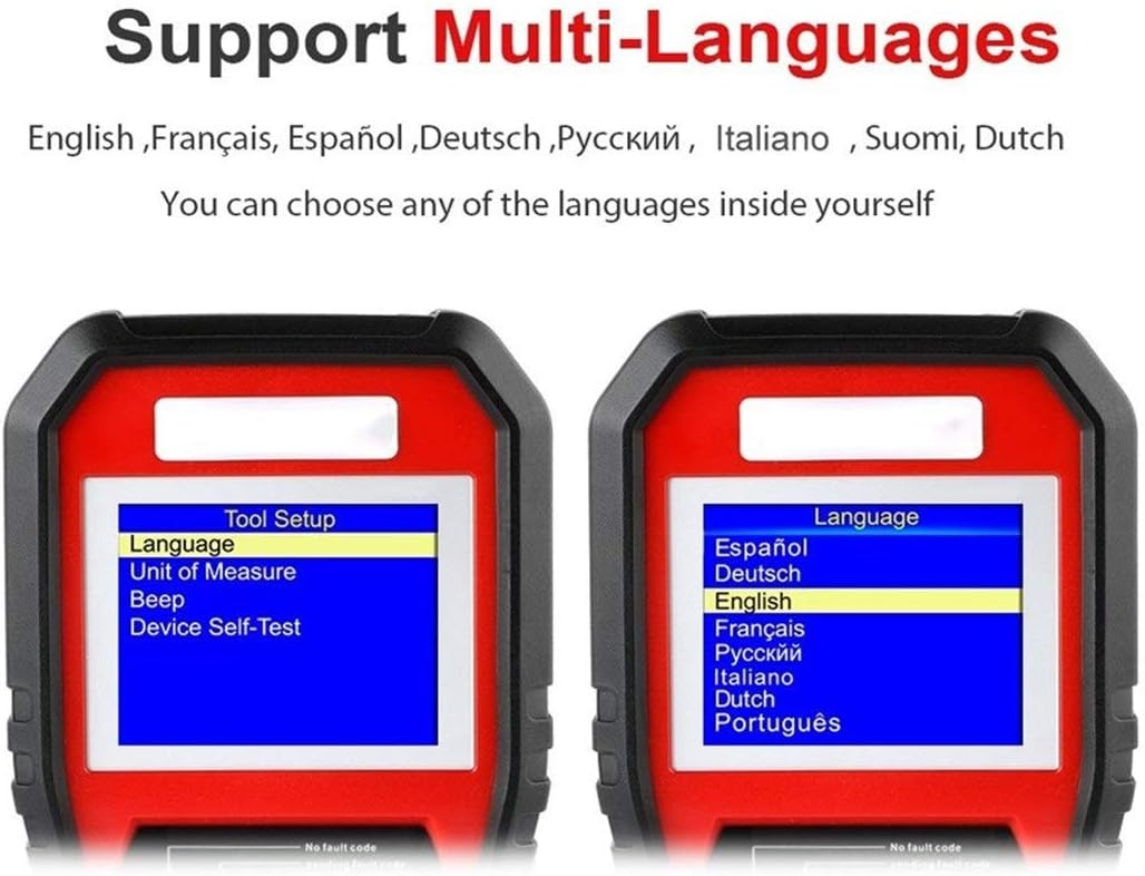 Scanner Diagnostico Auto OBD2 2 in 1 con Display LCD e Funzione Stampa – Multilingua