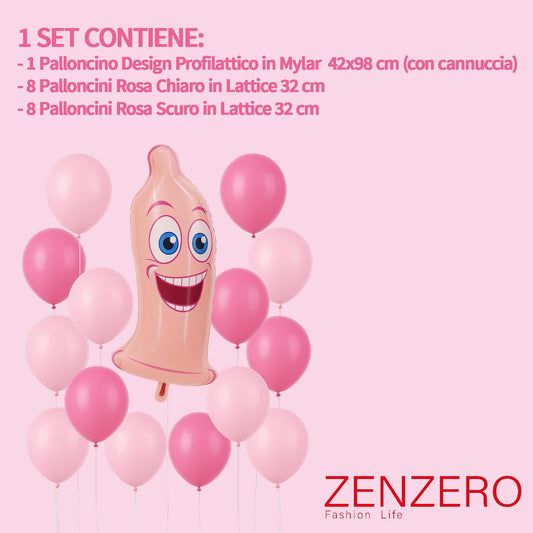 Kit Palloncini Addio al Nubilato con Profilattico Gonfiabile – Decorazioni Divertenti per Feste Donna