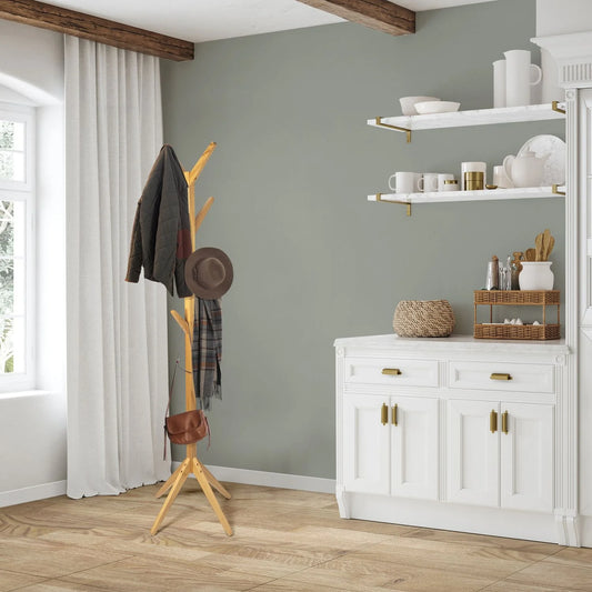 Appendiabiti 8 Posti in Legno di Pino – Stile Naturale, Facile da Montare, Altezza 167,5 cm