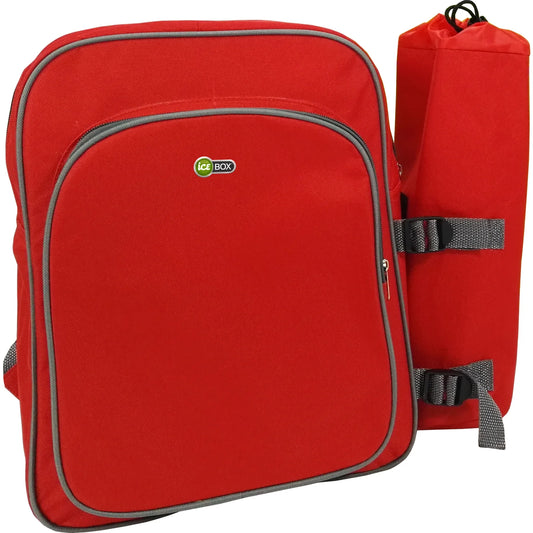 Zaino Termico con Portabottiglia – Borsa Frigo da Spiaggia 12+1,5L in Poliestere – Colori Assortiti