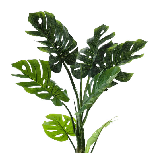 Pianta Artificiale Monstera Deliciosa in Vaso H130 cm – Foglie Realistiche per Arredo Interni