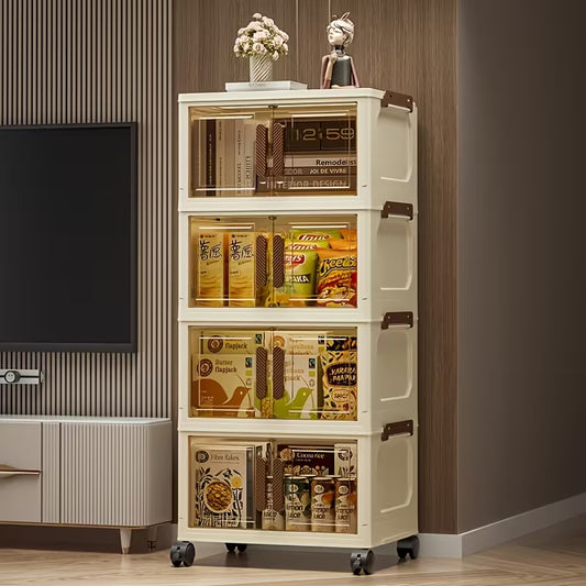 Armadio in Plastica Richiudibile Multiuso – Mobile Salvaspazio con Ripiani – 123×60×33 cm o 152×60×33 cm