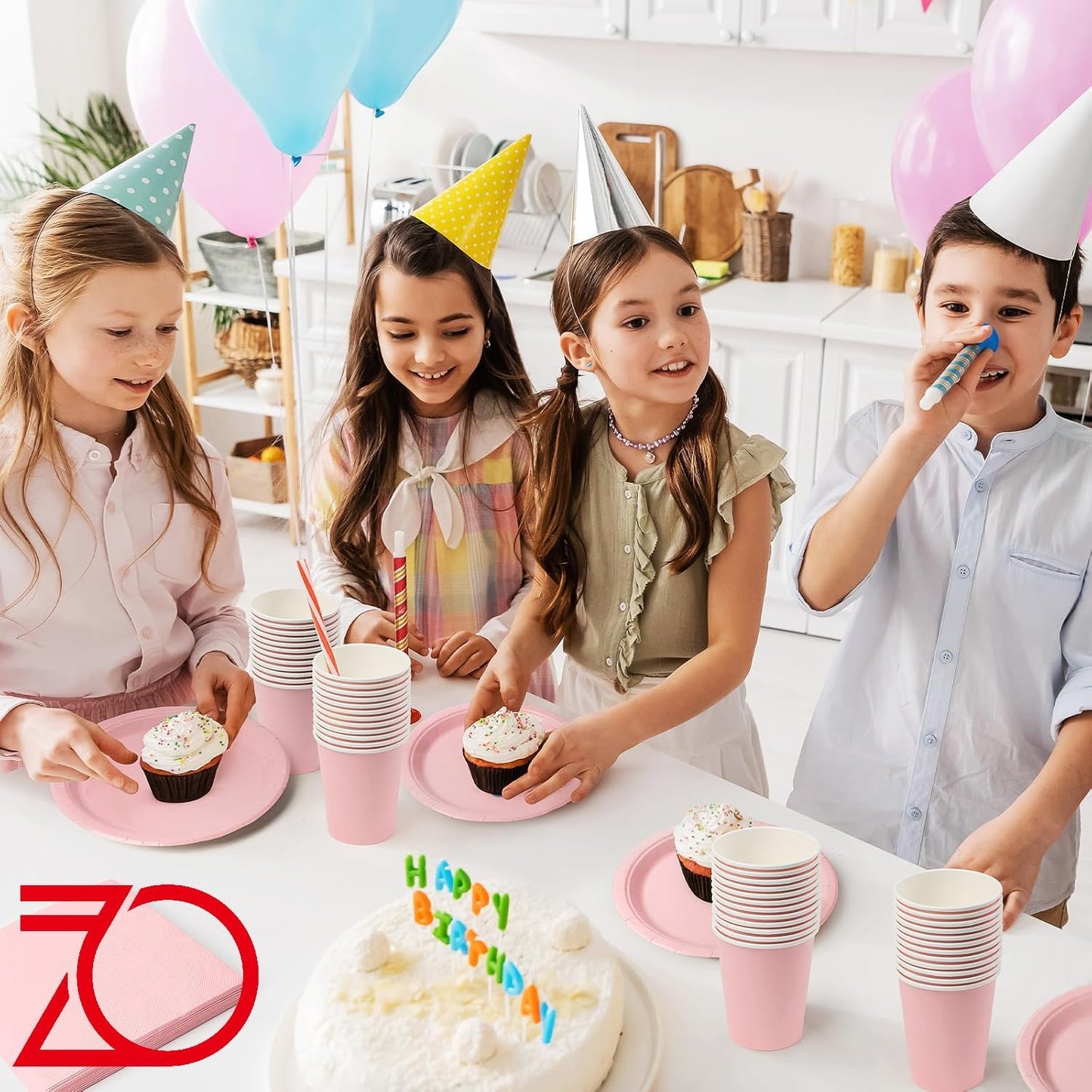 Kit Coordinato Festa Grigio – 77 Pezzi (Piatti, Bicchieri, Tovaglioli, Tovaglia)