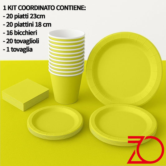 Kit Coordinato Festa Giallo Pastello – Set 77 Pezzi Allegro e Luminoso