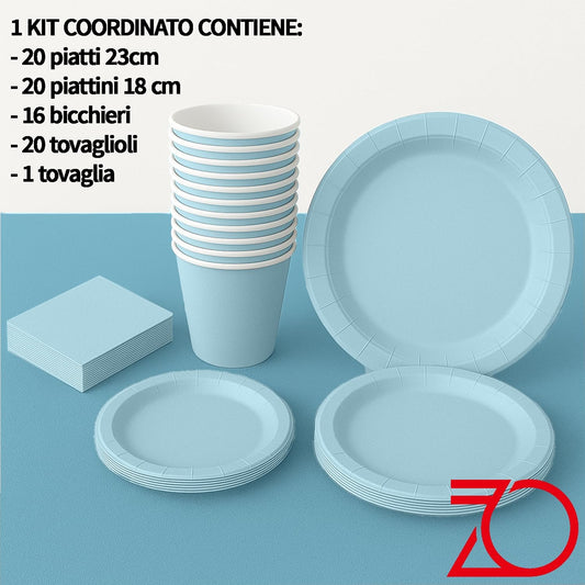 Kit Coordinato Festa Celeste – 77 Pezzi per Baby Shower e Compleanni