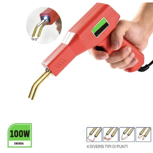 Pistola Saldatrice per Plastica 100W con 4 Punte – Riparazione Paraurti e Crepe PVC