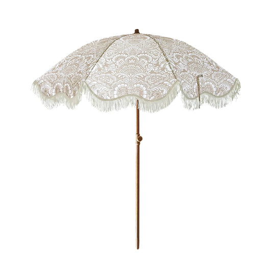 Ombrellone da Mare Vintage con Frange – 200 cm Decorato – Elegante e Regolabile