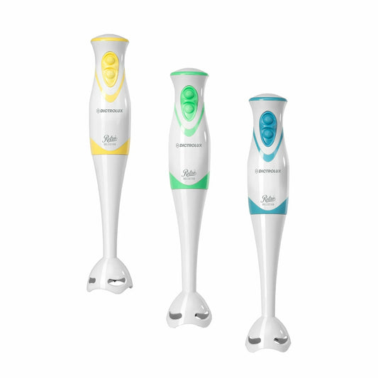 FRULLATORE A IMMERSIONE RETRÒ – 300W, 2 VELOCITÀ, LAME IN ACCIAIO – 3 COLORI