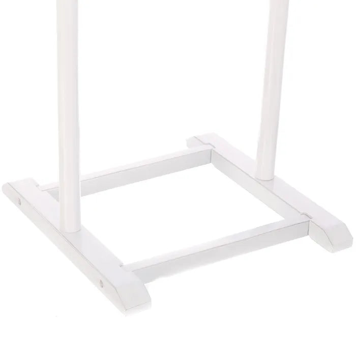 Servomuto da Camera in Legno – Appendiabiti Bianco con Ripiani, 107 cm