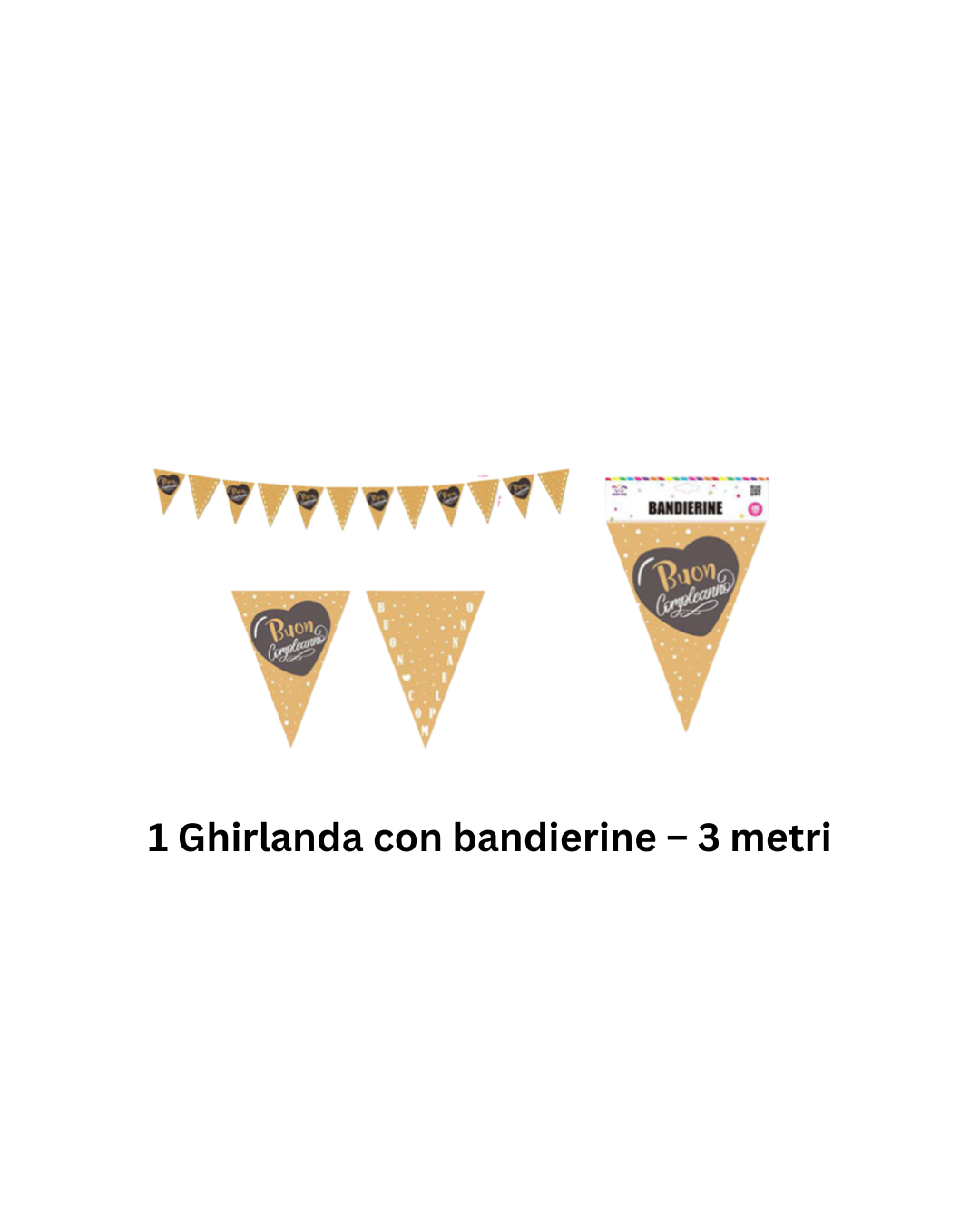 Kit Decorazioni Festa Buon Compleanno - Oro e Nero