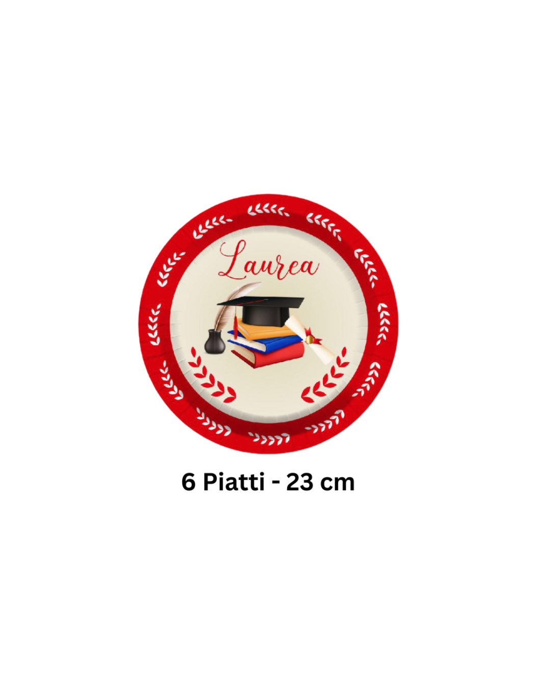 Kit di stoviglie per laurea con piatti, bicchieri e tovaglioli coordinati
