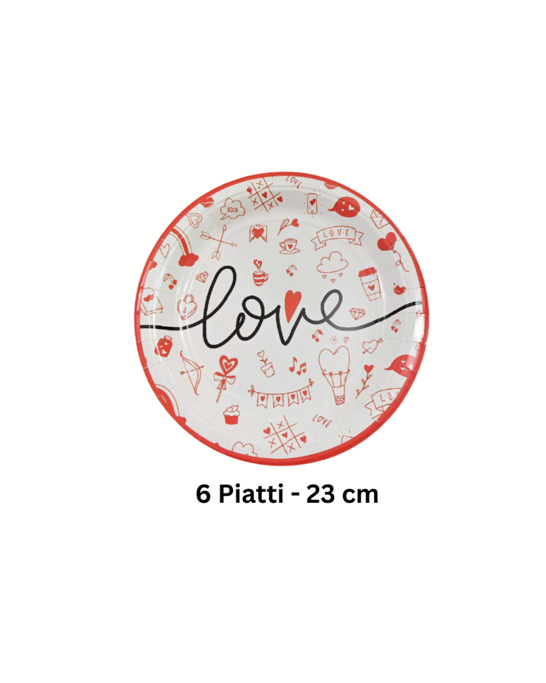 Set Festa Love San Valentino con piatti e bicchieri elegant