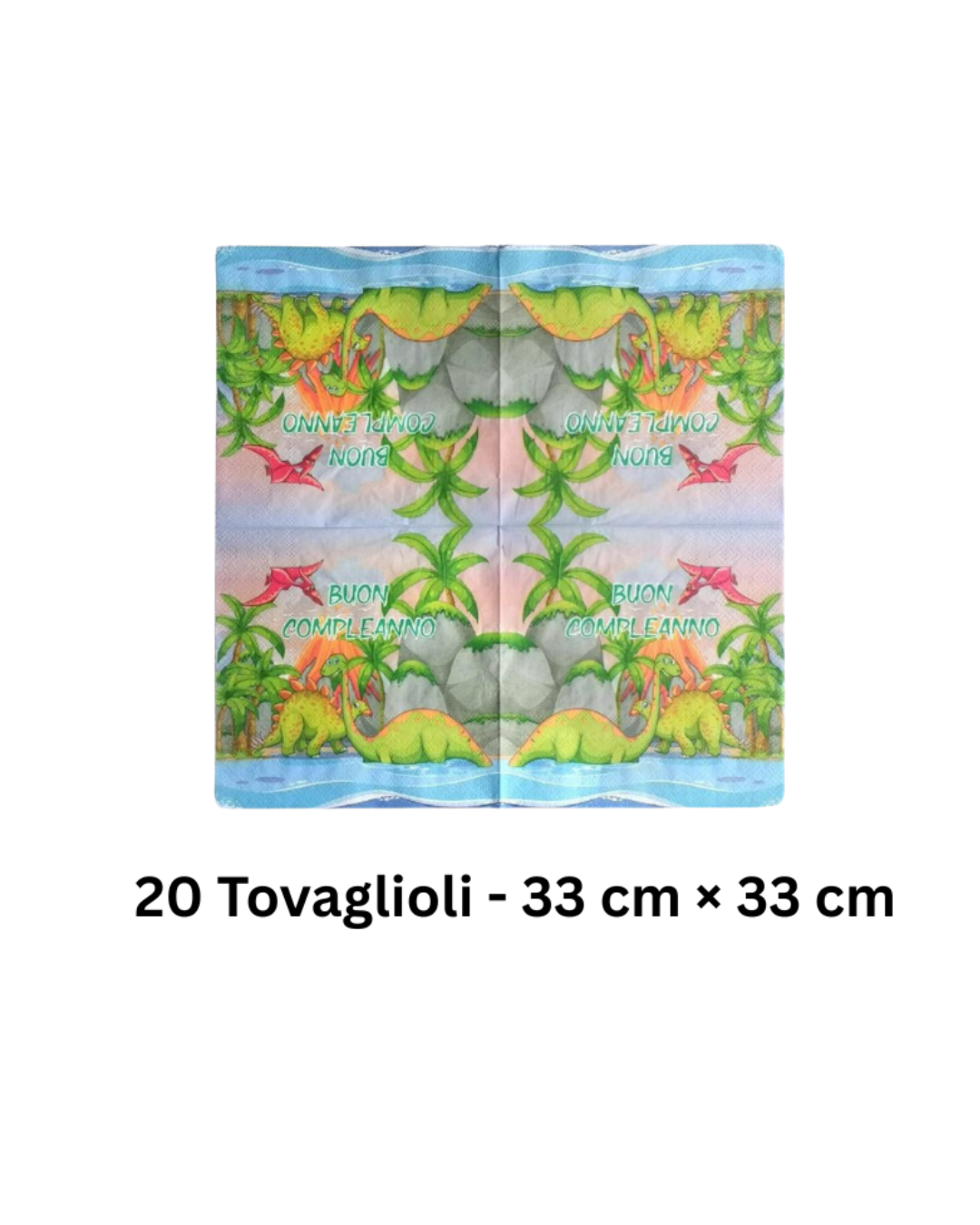 Kit Decorazioni Festa a Tema Dinosauri – Piatti, Bicchieri e Tovaglioli "Buon Compleanno"