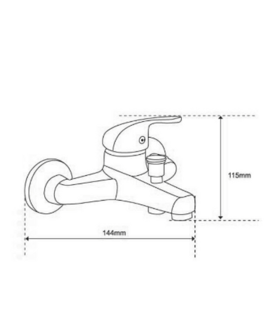 Miscelatore per Vasca BARI – Rubinetto Bagno Monocomando con Risparmio Idrico