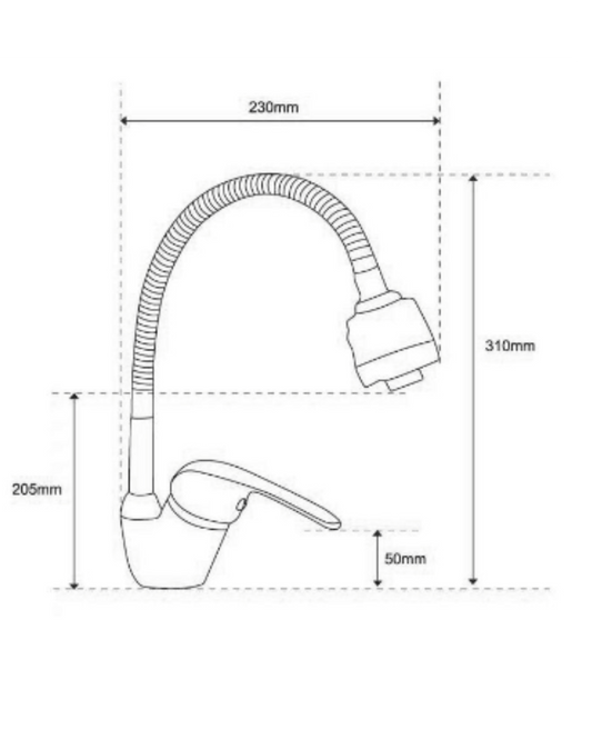Miscelatore Flessibile per Cucina BARI con Doccetta Girevole – Rubinetto Cromato Anticalcare