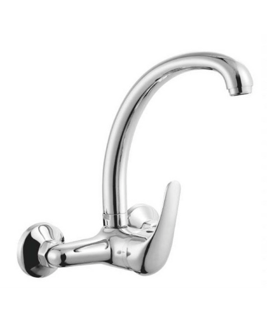 Miscelatore da Cucina a Muro RARI - Finitura Cromo | Doppio Flusso, Beccuccio Girevole, Aeratore Anticalcare