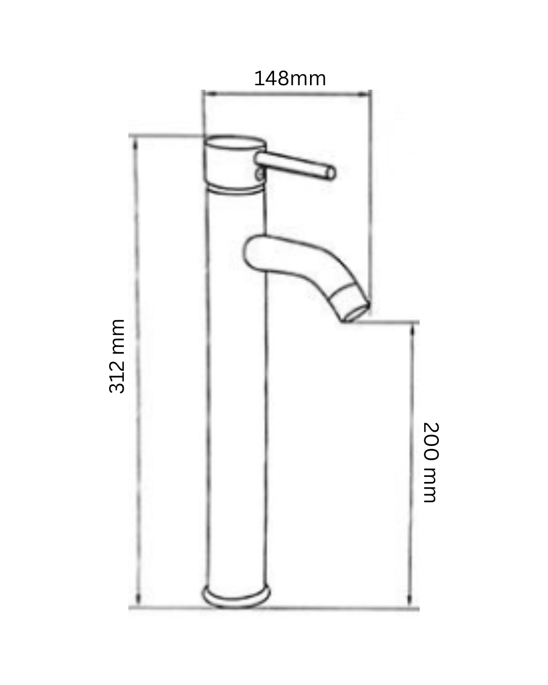 Miscelatore Lavabo Alto PISA - Rubinetto Bagno in Ottone Cromato con Risparmio Idrico e Aeratore Anticalcare