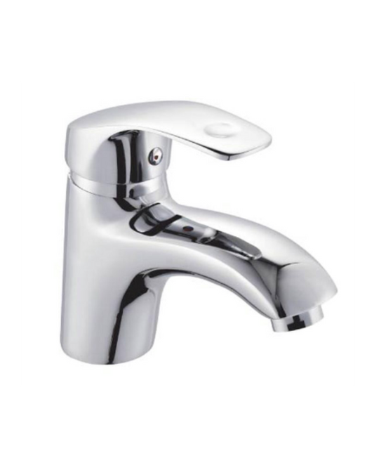 Miscelatore Lavabo NAPOLI - Rubinetto Bagno Compatto in Ottone Cromato con Risparmio Idrico e Aeratore Anticalcare