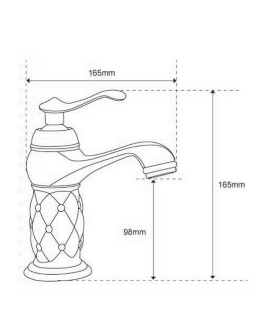 Miscelatore Lavabo Classico in Ceramica e Ottone Cromato - Rubinetto Bagno Elegante con Aeratore Anticalcare