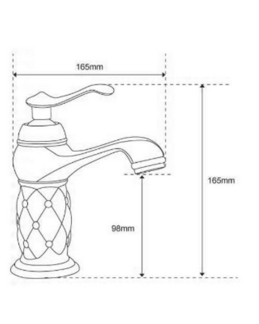 Miscelatore per Lavabo Classico in Ceramica Bianca e Oro - Girevole, Anticalcare, Risparmio Idrico