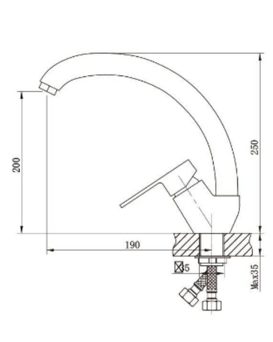 Miscelatore Cucina Satinato Girevole