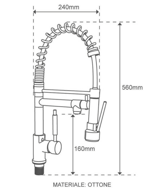 Miscelatore Cucina Professionale con Doccetta Estraibile