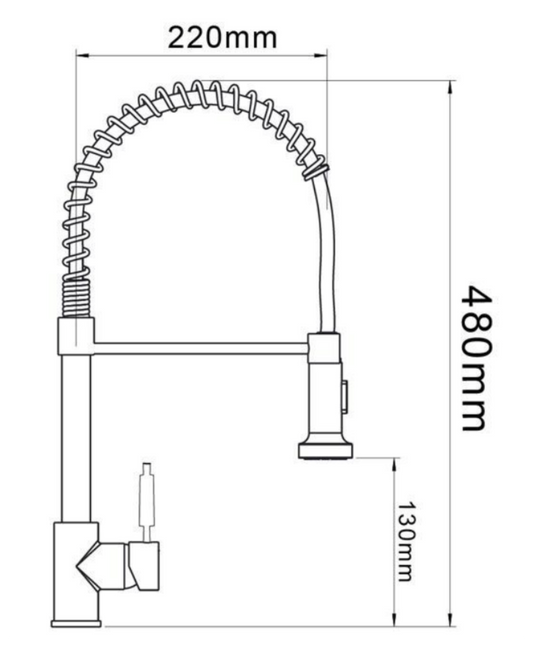 Miscelatore da Cucina Nero Opaco con Molla – Stile Industriale e Doccetta Estraibile
