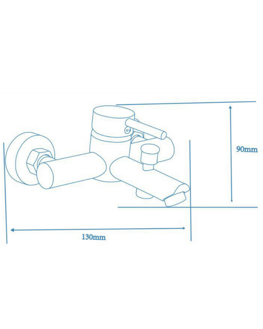 Rubinetto Miscelatore da Parete per Vasca e Doccia - Nero Opaco