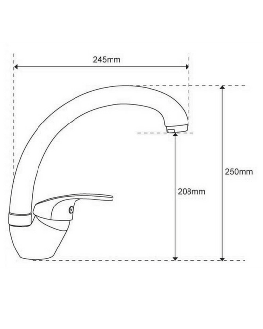Rubinetto da Cucina Marrone Caffè con Collo Arcuato – Design Elegante con Accessori Inclusi