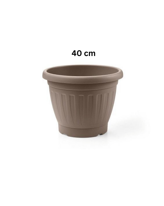 Vaso Classico in Plastica – Colore Avana | Disponibile in 20, 26, 40, 45, 50, 60 cm