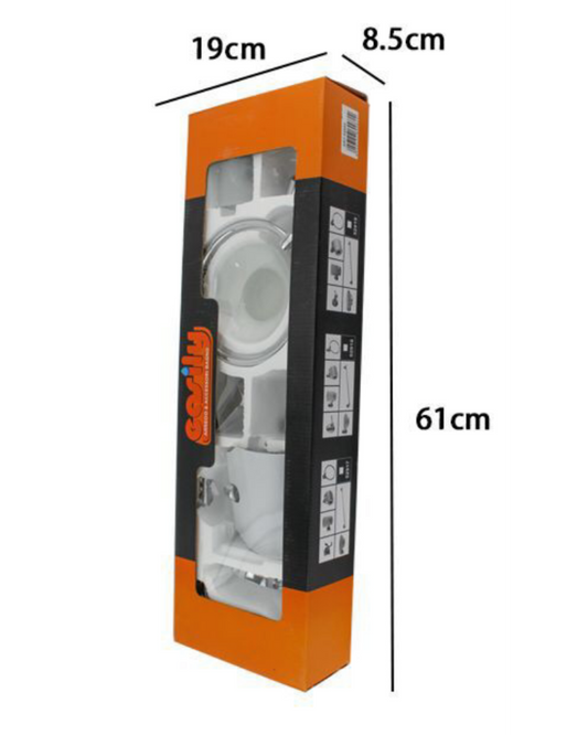 Set Accessori Bagno 6 Pezzi con Dettagli in Cromo – Eleganza Senza Tempo