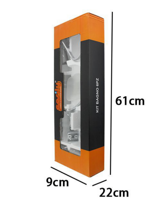 Set Bagno Cromato Lucido – 6 Pezzi Design Moderno