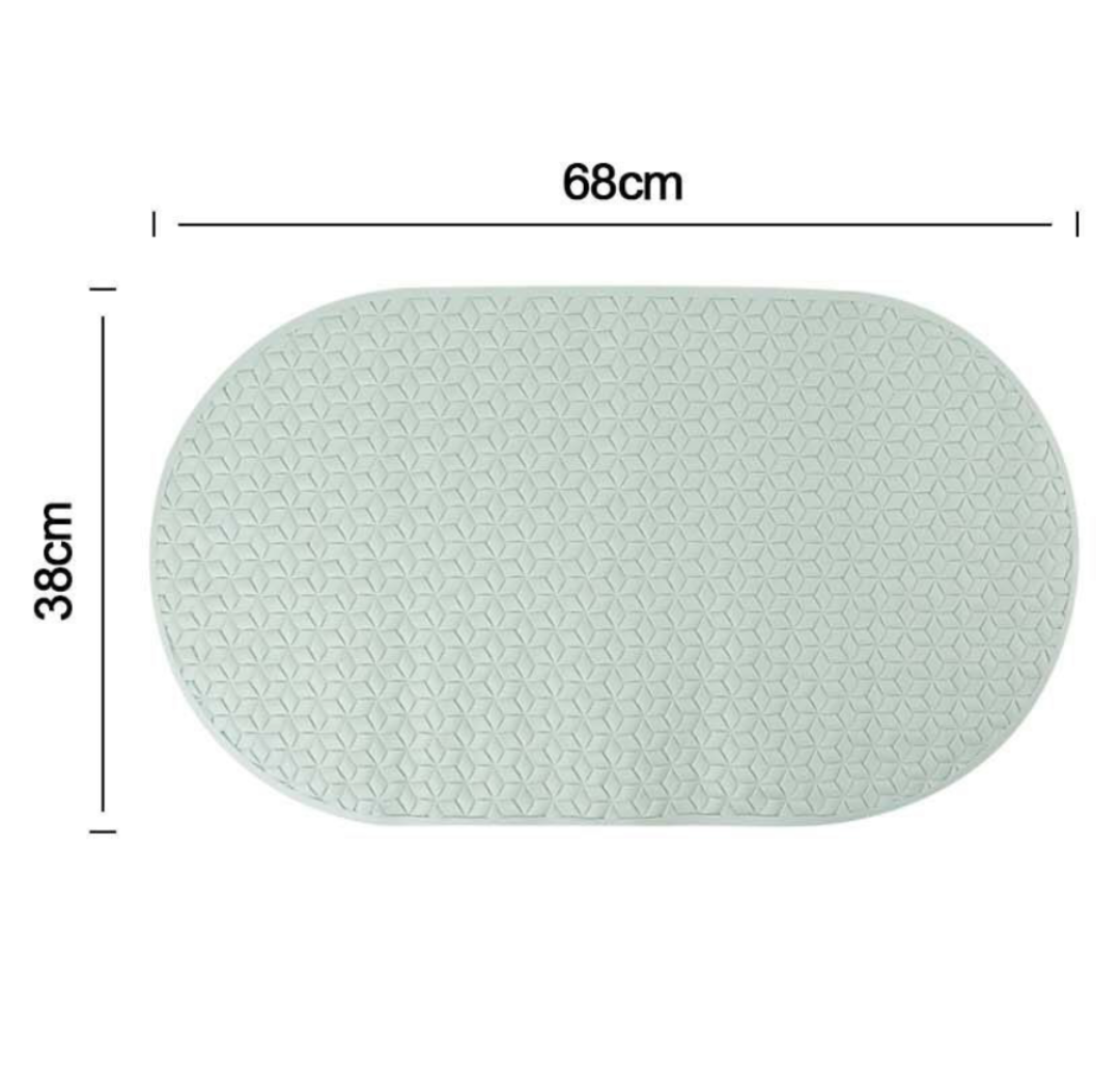 Tappetino Doccia 68x38cm Verde Chiaro - Ovale Antiscivolo